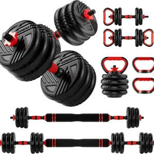 5-in-1 Adjustable Dumbbell Set Converts