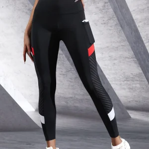 Color blocked Mesh High Waist Yoga Pants